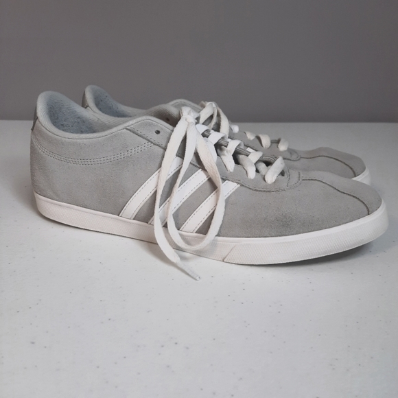 Adidas Neo Courtset Gray and White Suede Sneakers size 11